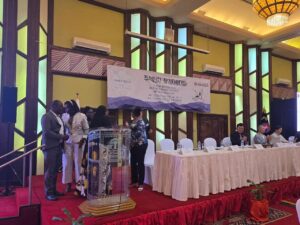 The KAKC delegation on stage